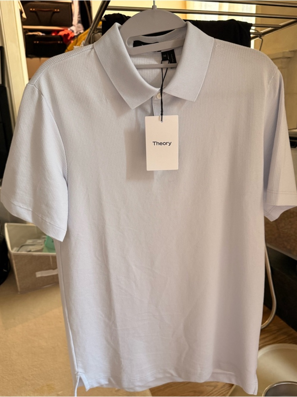 Theory Men’s Pale Blue Short-Sleeve Polo